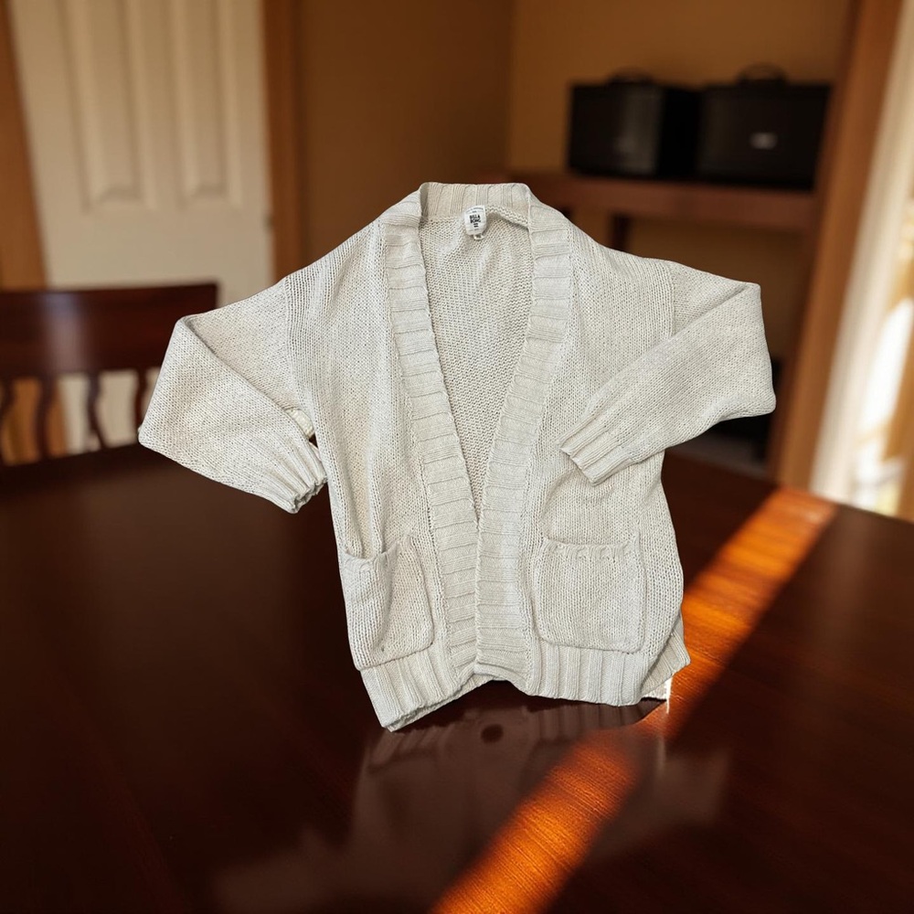 Y2K Billabong Women’s Size M/L Cardigan Sweater Ivory Cozy Longline Boho